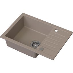 Ruvetti Natu Compact zlewozmywak 62x44 cm z baterią i akcesoriami beżowy/stal LP_3200-NC6244BE_W