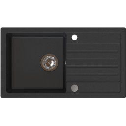 Ruvetti Natu Maxi zlewozmywak 77x44 cm z baterią i akcesoriami czarny/stal LP_3200-NM7744BC_W