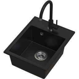 Ruvetti Tito Box zlewozmywak 50x40 cm z baterią czarny LP_3200-TB4050BC_W