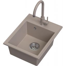 Ruvetti Tito Box zlewozmywak 50x40 cm z baterią beżowy LP_3200-TB4050BE_W