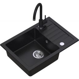 Ruvetti Tito Compact zlewozmywak 62x44 cm z baterią i akcesoriami czarny LP_3200-TC6244BC_W