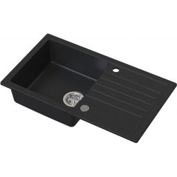 Ruvetti Tito Maxi zlewozmywak 77x44 cm z baterią i akcesoriami czarny LP_3200-TM7744BC_W