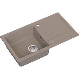 Ruvetti Tito Maxi zlewozmywak 77x44 cm z baterią i akcesoriami beżowy LP_3200-TM7744BE_W