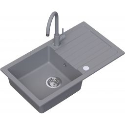 Ruvetti Tito Maxi zlewozmywak 77x44 cm z baterią i akcesoriami szary LP_3200-TM7744GR_W