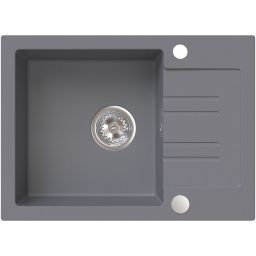 Ruvetti Cooksy Chef zlewozmywak 60x44 cm z baterią szary/stal LP_CC6244GR-SE