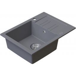 Ruvetti Cooksy Chef zlewozmywak 60x44 cm z baterią szary/stal LP_CC6244GR-SE