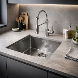 Ruvetti Cooksy Steel Chef zlewozmywak 44x44 cm z baterią stal LPCSC4444BSSE