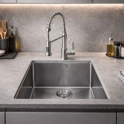 Ruvetti Cooksy Steel Chef zlewozmywak 44x44 cm z baterią stal LPCSC4444BSSE