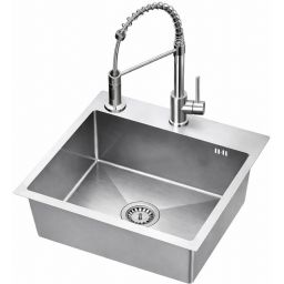 Ruvetti Cooksy Steel Chef zlewozmywak 50x45 cm z baterią stal LPCSC5045BSSE