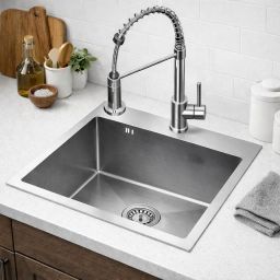 Ruvetti Cooksy Steel Chef zlewozmywak 50x45 cm z baterią stal LPCSC5045BSSE