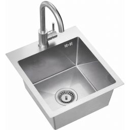 Ruvetti Look zlewozmywak 45x40 cm z baterią stal LPLOOK405200BSF