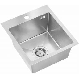 Ruvetti Look zlewozmywak 45x40 cm z baterią stal/czarny LPLOOK405200BSS