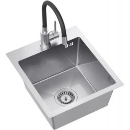 Ruvetti Look zlewozmywak 45x40 cm z baterią stal/czarny LPLOOK405200BSS