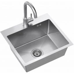 Ruvetti Look zlewozmywak 50x45 cm z baterią stal LPLOOK505200BSF