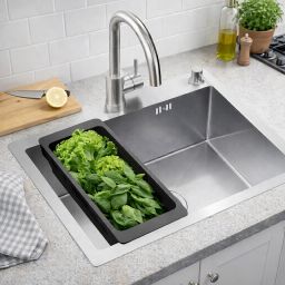 Ruvetti Look zlewozmywak 58x45 cm z baterią i akcesoriami stal LPLOOK605200BSF