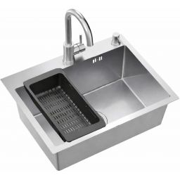 Ruvetti Look zlewozmywak 58x45 cm z baterią i akcesoriami stal LPLOOK605200BSF