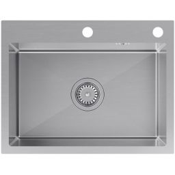 Ruvetti Look zlewozmywak 58x45 cm z baterią i akcesoriami stal/czarny LPLOOK605200BSS