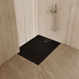 Schedline Magnific Black Stone brodzik prostokątny z maskownicą 110x90 cm czarny 3SP.M1K-90110/C/ST-M9/C/ST