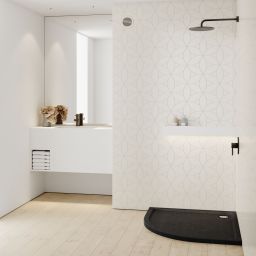 Schedline Sharper Black Stone brodzik 90x90 cm półokrągły czarny 3S.S1O-9090/C/ST