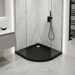 Schedline Sharper Black Mat brodzik półokrągły 80x80 cm czarny 3S.S1O-8080/C/MG