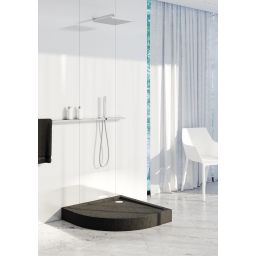 Schedline Cameron Black Stone brodzik 80x80 cm półokrągły czarny 3ST.C1O-8080/C/ST