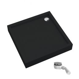 Schedline Favory Plus Black Mat brodzik kwadratowy z syfonem 90x90 cm czarny 3ST.F1K-9090/C/MG