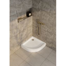 Schedline Favory Plus brodzik 80x80 cm półokrągły biały 3ST.F1O-8080