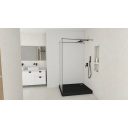 Schedline Favory Plus Black Mat brodzik prostokątny z syfonem 120x90 cm czarny 3ST.F1P-90120/C/MG