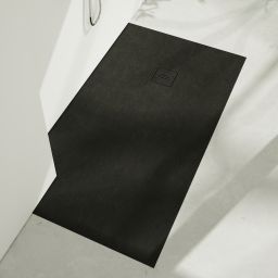 Schedline Protos Black Stone brodzik 90x90 cm półokrągły czarny kamień 3SP.P1O-9090/C/ST-M1/C/ST