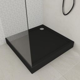 Schedline Favory Plus Black Mat brodzik kwadratowy z syfonem 90x90 cm czarny 3ST.F1K-9090/C/MG