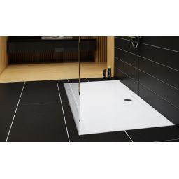 Schedpol Corrina brodzik 130x80 cm prostokątny Stonicryl biały 3.0244