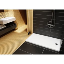 Schedpol Corrina brodzik 160x90 cm prostokątny Stonicryl biały 3.0255