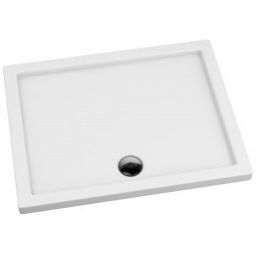 Schedpol Corrina brodzik 140x80 cm prostokątny Stonicryl biały 3.044