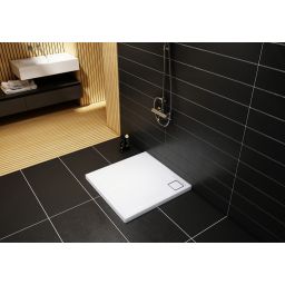 Schedpol Omega brodzik 90x90 cm kwadratowy Stonicryl biały gładki 3.0452