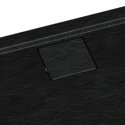 Schedpol Omega Black Stone brodzik 140x80 cm prostokątny Stonicryl struktura czarnego kamienia 3.0454/C/ST