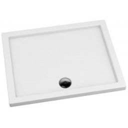 Schedpol Corrina brodzik 140x90 cm prostokątny Stonicryl biały 3.047