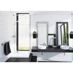 Schedpol Corrina brodzik 100x100 cm kwadratowy Stonicryl biały 3.062