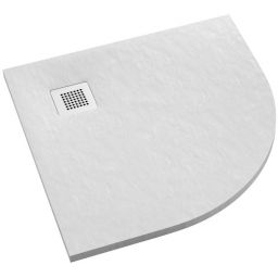 Schedpol Kalait White Stone brodzik półokrągły 90x90 cm biały 3.3104/B/ST-M2
