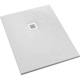 Schedpol Kalait White Stone brodzik prostokątny z maskownicą 120x90 cm biały 3.3117/B/ST-M2