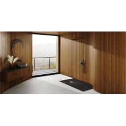 Schedpol Kalait Black Stone brodzik 90x70 cm prostokątny Stonicryl czarny 3.3133/C/ST-M2