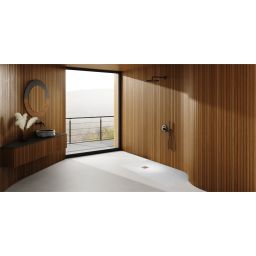 Schedpol Kalait White Stone brodzik prostokątny z maskownicą 90x80 cm biały 3.3155/B/ST-M2