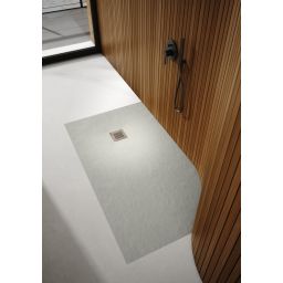 Schedpol Kalait Cement Stone brodzik 90x80 cm prostokątny Stonicryl cement 3.3155/CT/ST-M2