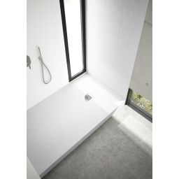 Schedpol New Horizons White Stone brodzik 100x100 cm kwadratowy biały 3.3302/B/ST-M2