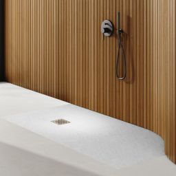 Schedpol Kalait White Stone brodzik prostokątny z maskownicą 160x90 cm biały 3.3121/B/ST-M2