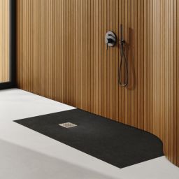 Schedpol Kalait Black Stone brodzik 100x100 cm kwadratowy Stonicryl czarny 3.3102/C/ST-M2