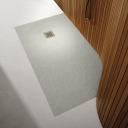 Schedpol Kalait Cement Stone brodzik 160x90 cm prostokątny Stonicryl cement 3.3121/CT/ST-M2