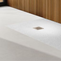 Schedpol Kalait White Stone brodzik prostokątny z maskownicą 100x80 cm biały 3.3106/B/ST-M2