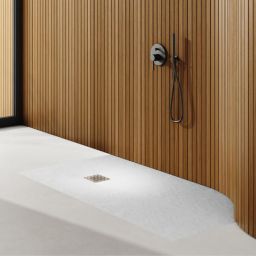 Schedpol Kalait White Stone brodzik prostokątny z maskownicą 100x90 cm biały 3.3115/B/ST-M2