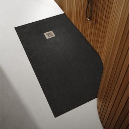 Schedpol Kalait Black Stone brodzik 160x90 cm prostokątny Stonicryl czarny 3.3121/C/ST-M2