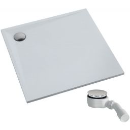 Schedpol Etrusco brodzik 80x80 cm kwadratowy Stonicryl biały 3.460